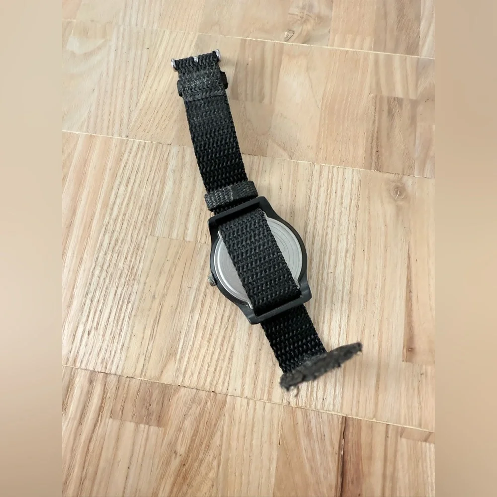Vintage Timex expedition black nylon strap watch NEW BATTERY